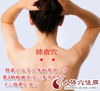 肺俞穴的位置图 肺俞穴的位置图